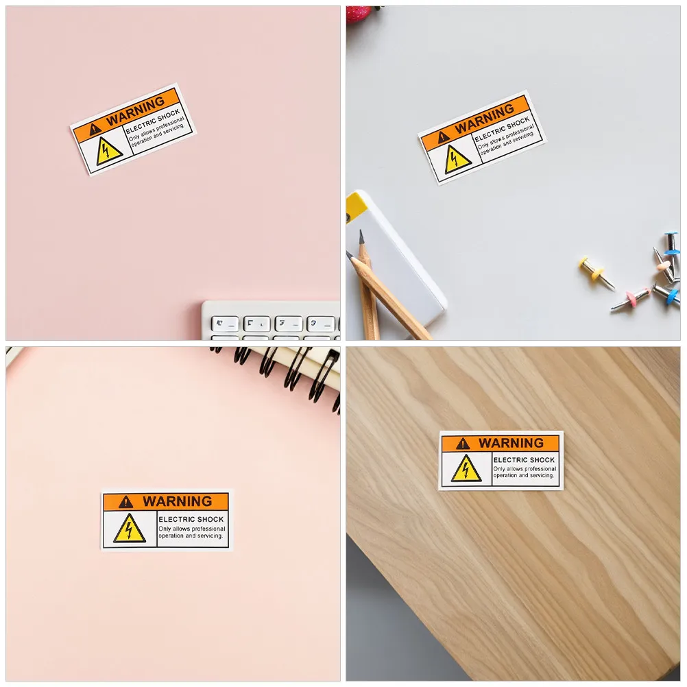 High Voltage Warning Sticker Electrical Hazard Label Shock Risk Safety Sign Clear English Chinese Text for Maintenance Operation
