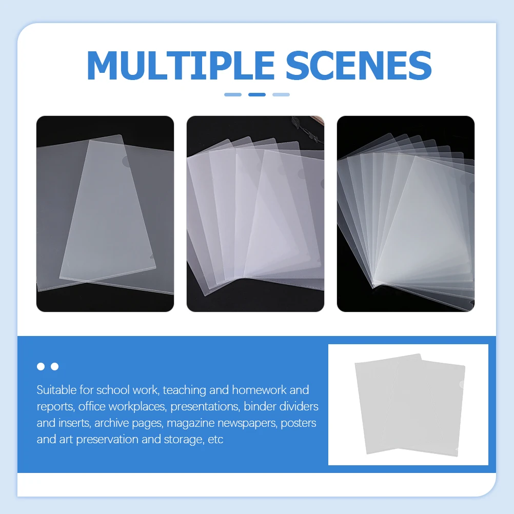 

50 шт. прозрачные пластиковые папки для файлов, устойчивые к разрыву рукава для документов для школы, офиса, бумаги, прозрачные папки