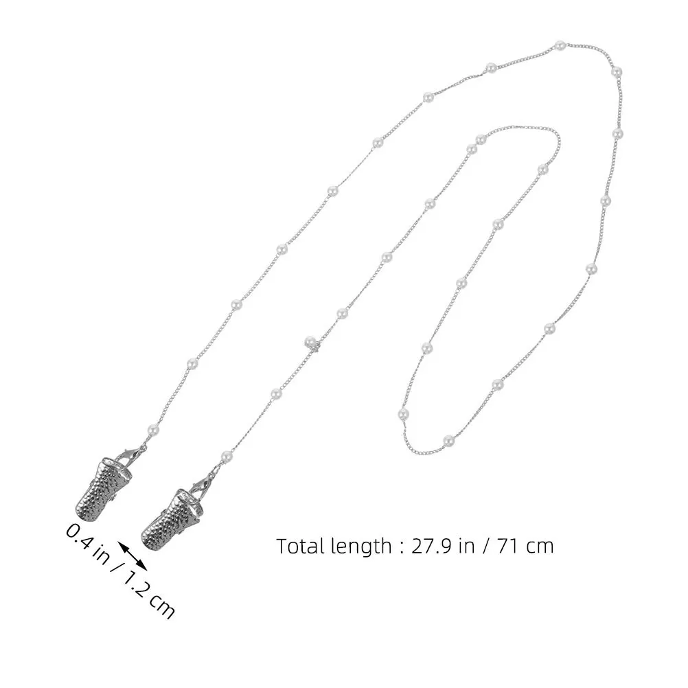 2 個パール手作りチェーンビーズ眼鏡ストラップマスクホルダー首周り女性メガネチェーンサングラスアクセサリーエレガント