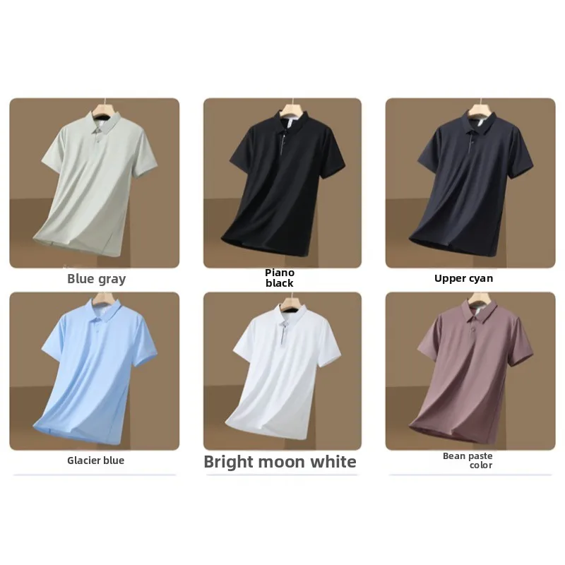 Outdoor Golf Sports Leisure Quick Drying Ice Silk Polo Shirt Couple Summer Fashion Trend Comfortable Short Sleeved T-shirt