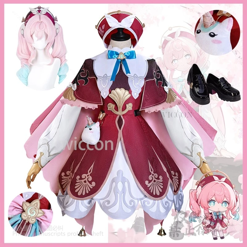 Anime Game Honkai Star Rail Cosplay Hyacine Costume Dress Headwear Cute Tie Props Wig Shoes For Women Party Carnival Customized
