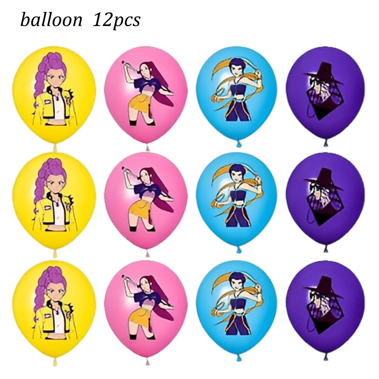 k-pop Demon Hunters Cartoon comic Theme Birthday Party Decorations set  Aluminum film balloon Girls Baby Shower Supplies