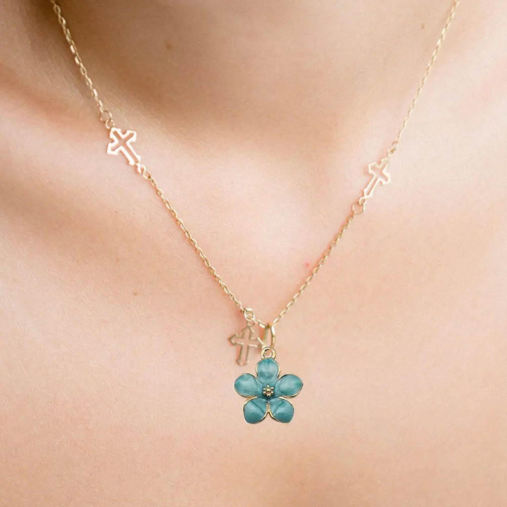 

40pcs Sakura Pendant Jewelry Accessories Realistic Flower Charms Decorative Floral Alloy DIY Projects Handmade Crafts Bulk