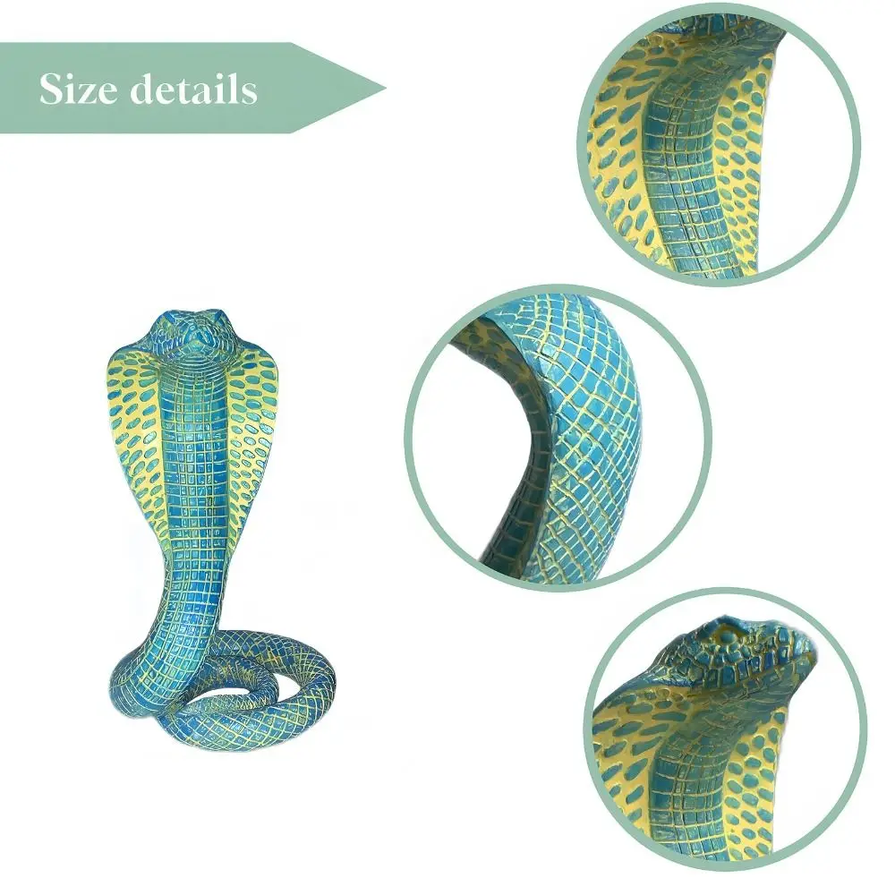 Funny Lifelike 3D Cobra Model Toy Snake Ornament Simulated Cobra Figure Home Decor Scales Animal Simulation Model Halloween