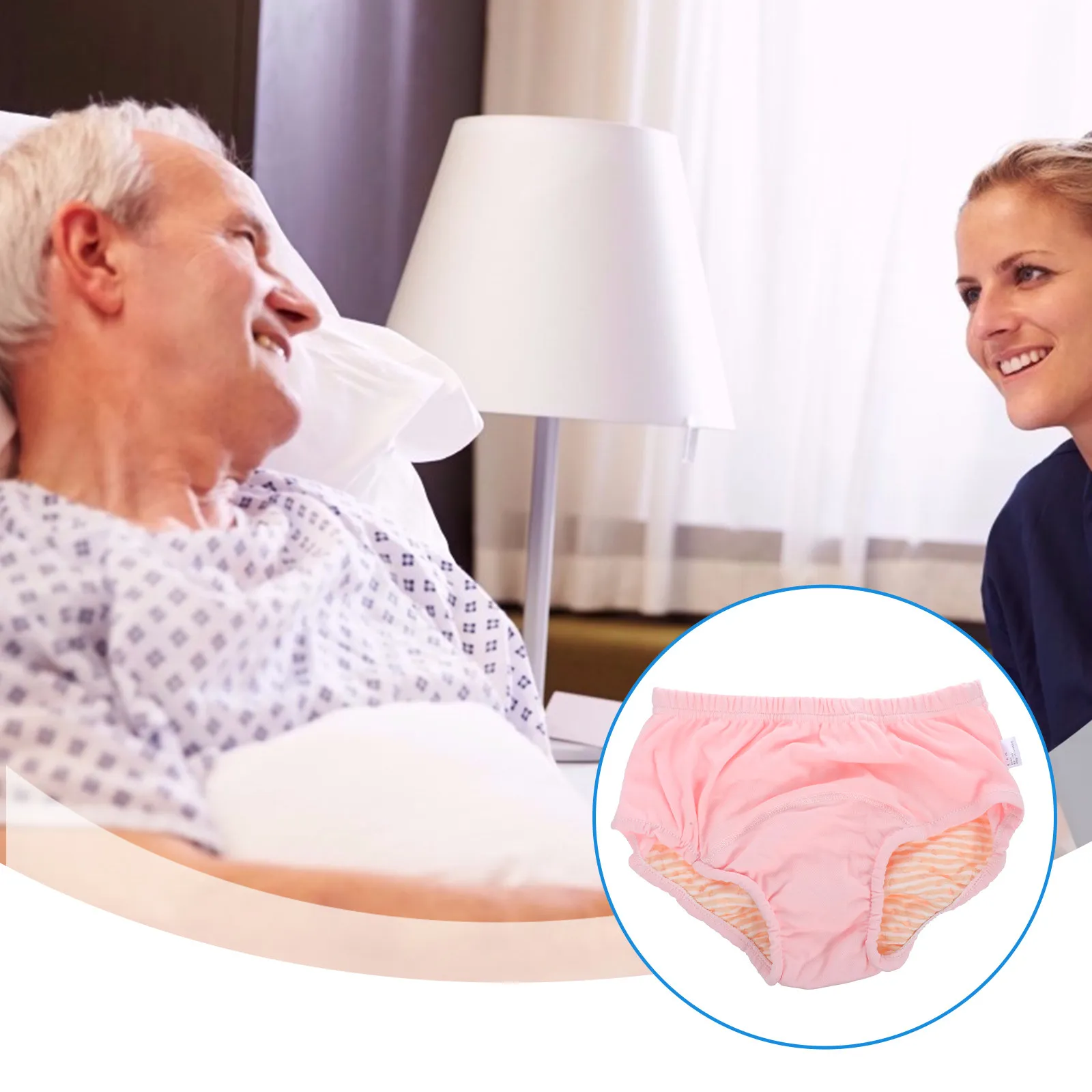 Washable Reusable Adult Diaper Leakproof Urinal Pant for Elderly Incontinence Breathable Fleece Lining Absorbent Dry Fit No Side