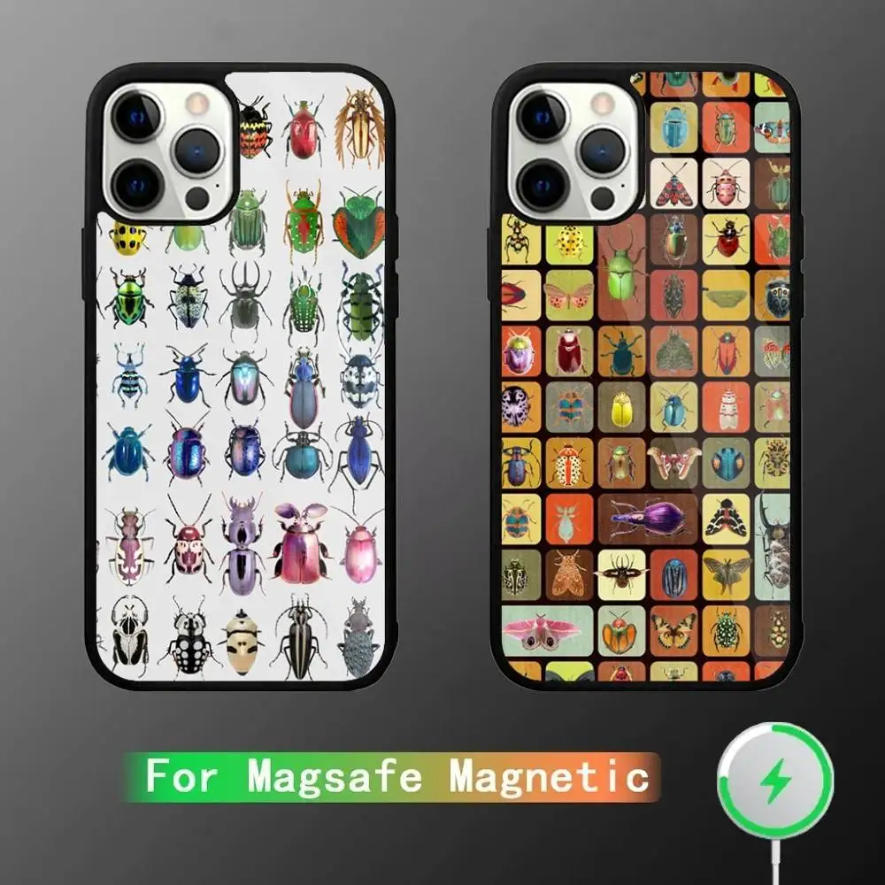 

Bugs Insects Phone Case For iPhone 16,15,14,13,12,11,Pro,Max,Plus,Mini,SE New Magsafe Magnetic Wireless Charging