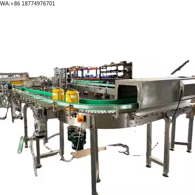 Máquina de Línea de Producción de Alimentos con Cinta Transportadora para Envasado de Botellas Pequeñas, Velocidad Ajustable, Máquina de Llenado y Tapado de Jugos de Alta Calidad