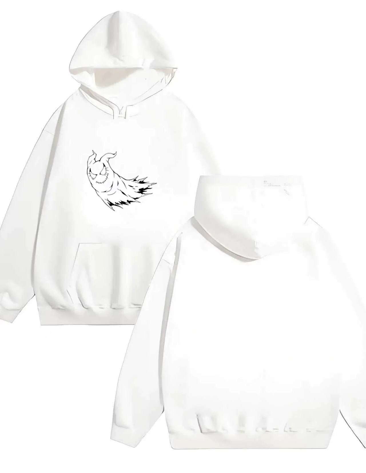 

Последняя модная свободная толстовка с капюшоном объемом 330 г в повседневном стиле с принтами в стиле Хэллоуина. 2025 года.