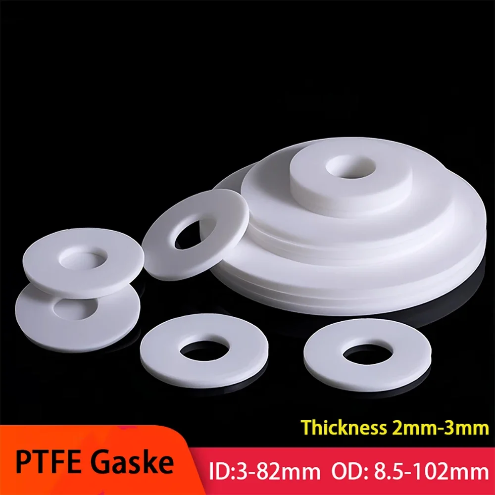 TH2-3mm OD 8.5-102mm  ID 3-82mm White PTFE Gasket Sealed Corrugated Gasket Resistant High Temperature Acid & Alkali Gauge Gasket