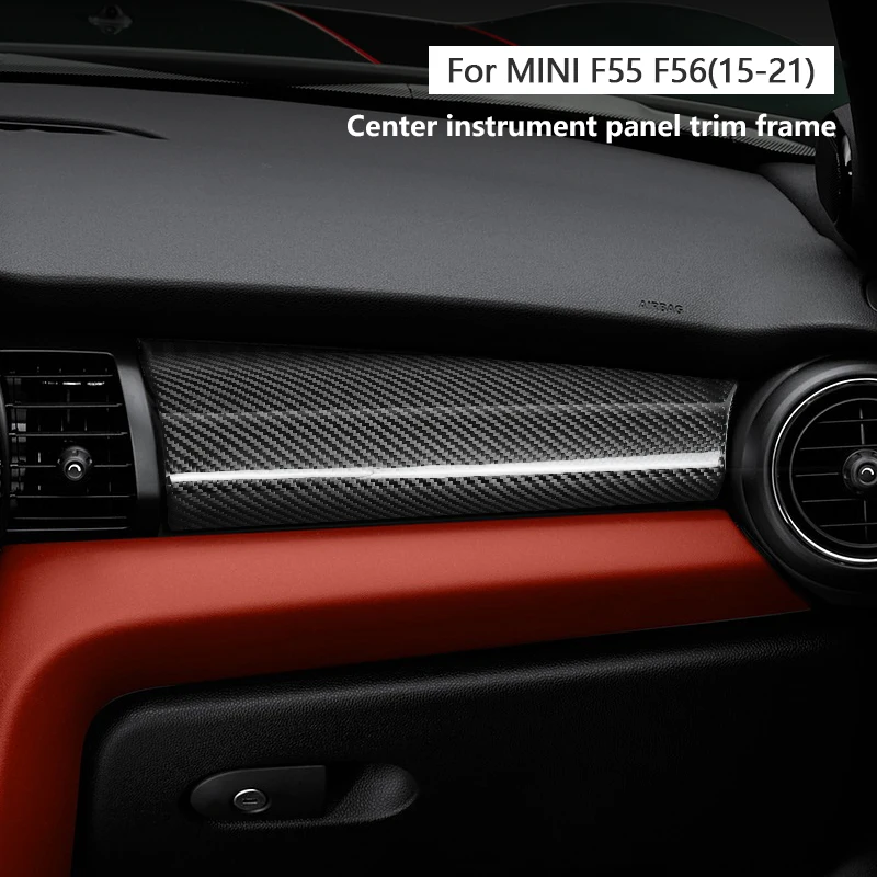 

LHD для BMW Mini Cooper F55 F56 F57 2014-2021 углеродное волокно, внутренняя панель приборной панели, накладка на центральную консоль, наклейка на приборную панель