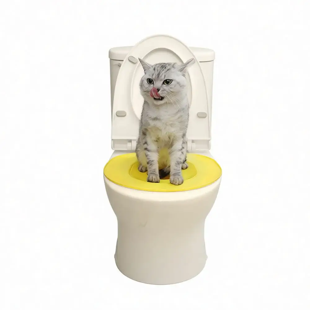 Adjustable Cat Toilet Trainer Seat Portable Pet Litter Box System Durable PVC Potty Training Tool For Home Use
