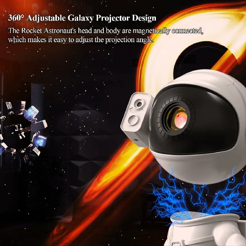 Kids Star Projector Night Light with Remote Control 360°Adjustable Design Astronaut Nebula Galaxy Lighting for Children Adults