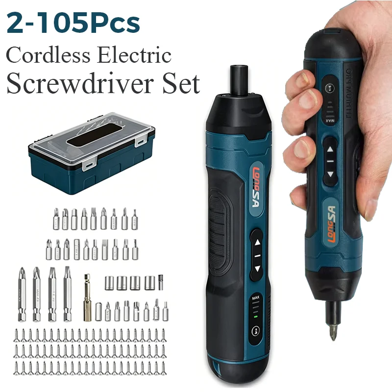 

Rechargeable Cordless Electric Screwdriver Set Multi-function Power Screwdrivers Drill Torque Screw Driver Household Repair Tool