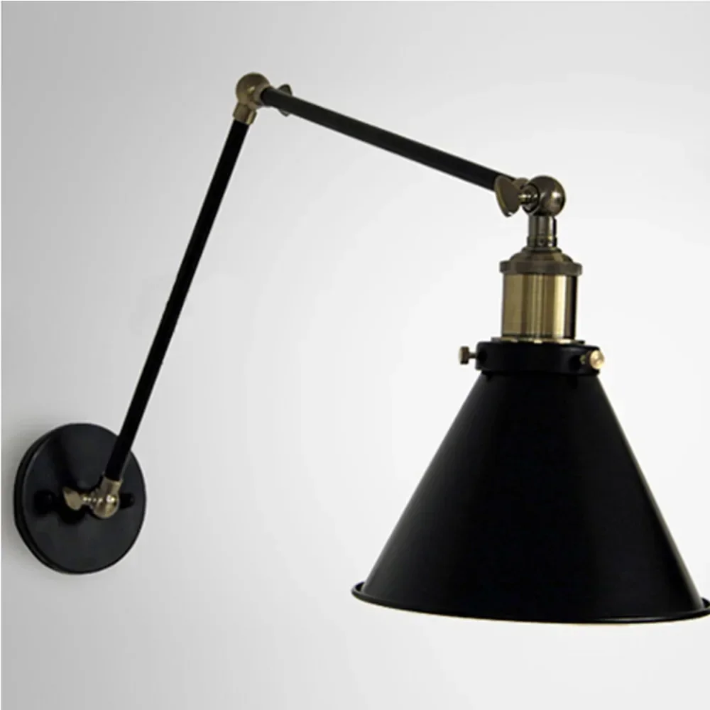 E27 خمر الجدار الصناعي مصباح علوي الإبداعية سوينغ الذراع الشمعدان شرفة درج الشرفة مطعم بار غرفة نوم الجدار ضوء المنزل الخفيفة