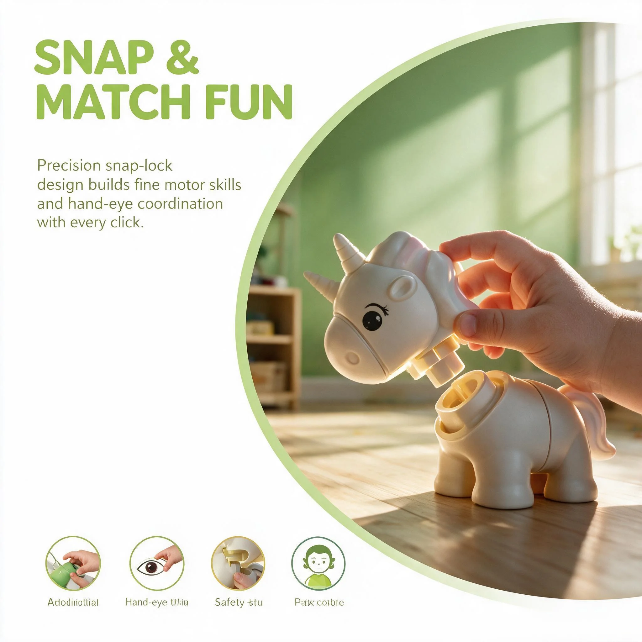 Children's Alphabet Matching unicorn Building Toy, unicorn Assembly and Disassembly, Letter/Number Cognitive Educational Tool, Suitable as a Birthday Gift for Toddlers and Boys.