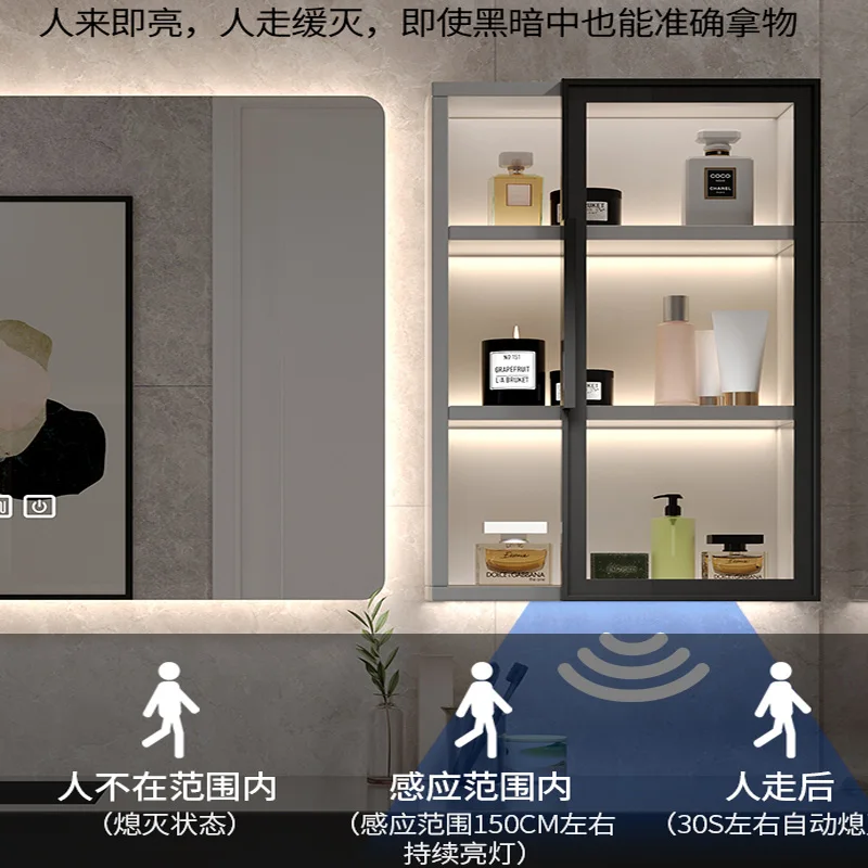 Bathroom Cabinet Intelligent New Light Luxury Slate Induction Mother-in-law Washbasin Wash Toilet Solid Wood Wall Mounted Solid