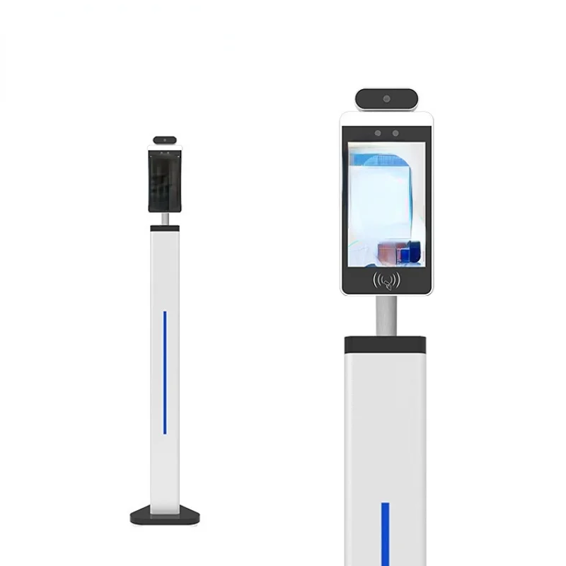 8 inch Body temperature testing instruments system face recognition with fever thermometer thermal camera for android