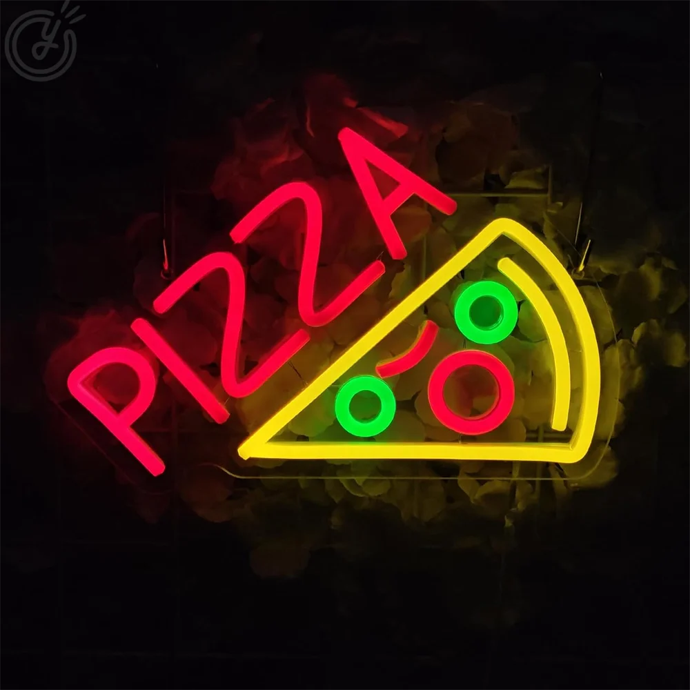Pizza Neon Sign LED Light Pizza Shop Fast Food Restaurant Neon Indoor LED Lamp For Store Business Sign Wall Decoration Neon