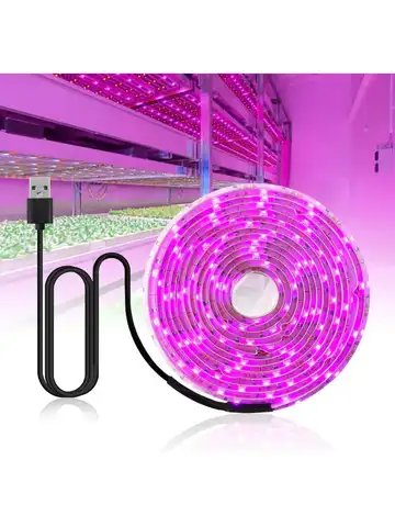 LED Grow Light Full Spectrum USB Grow Light Strip 0.5m 1m 2m 2835 Chip LED Phyto Lamp for Plants Flowers Greenhouse Hydroponic
