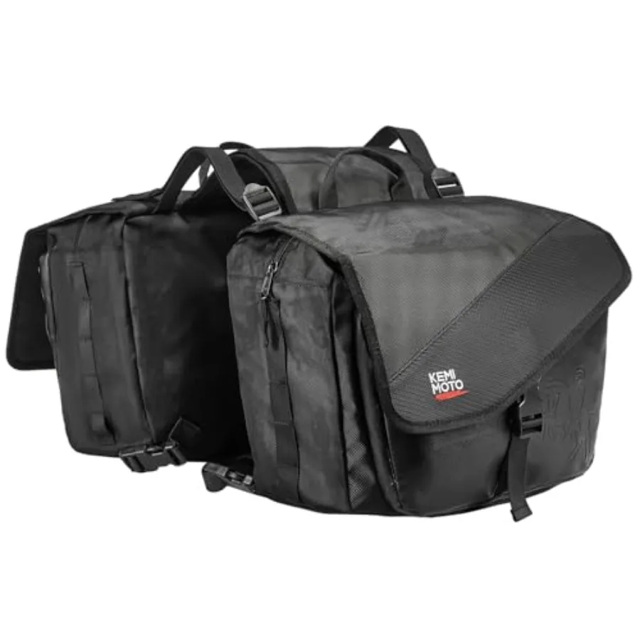 

Motorcycle Saddlebags, 40L 20Lx2 Large Capacity Detachable Side Saddle Bags Motorcycle Panniers Bags with Protective Cover Univ