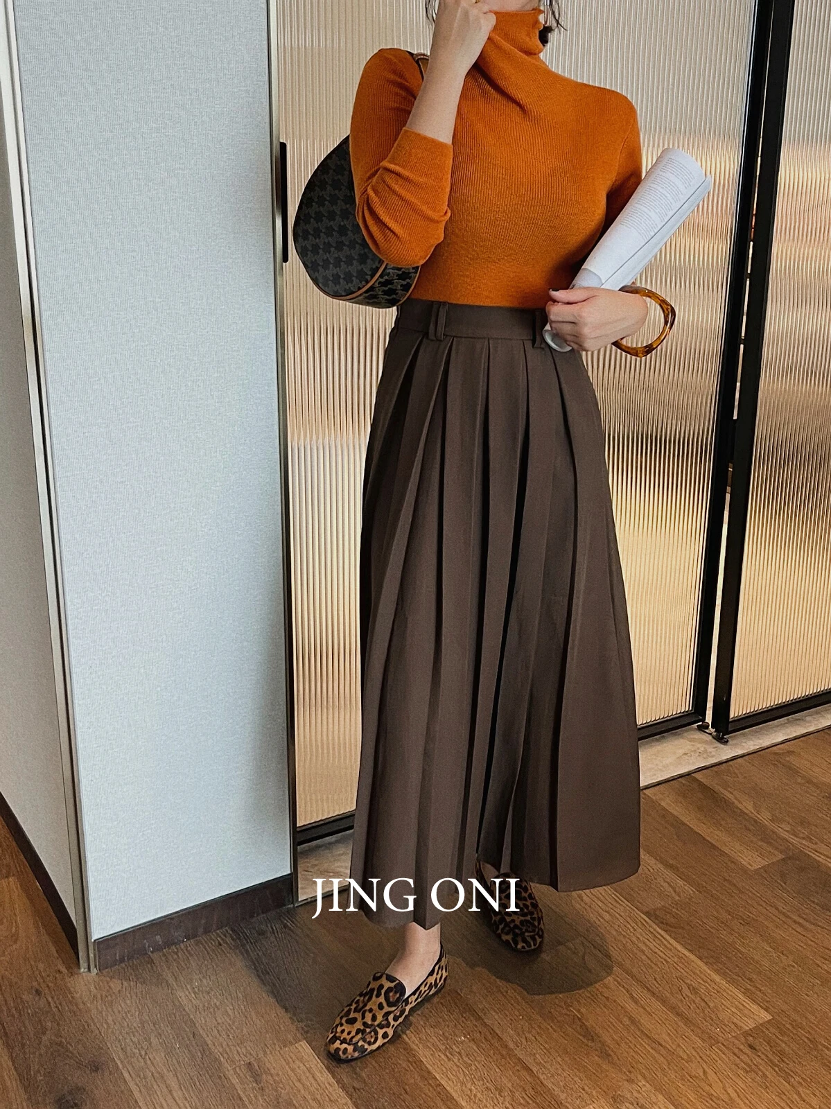 Pleated Skirts Long Y2k Woman Clothing 2023 Fashion Korean Style Vintage Autumn Tulle Cargo Cankant Brown Elegant Wrap Gothic