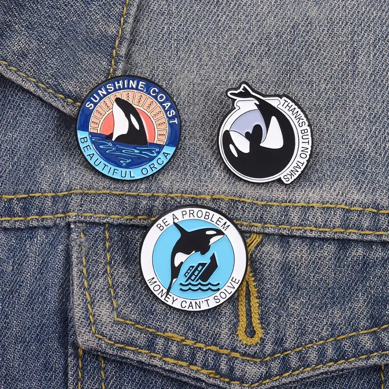 Lapel Pin Orca Series Brooch Marine Life Badge Personalized Backpack Accessory Pins for Backpacks Badges for Clothes Pines