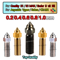 3D Printer 1-10pcs Brass Plated Copper Hardened Steel Nozzles For Creality Ender 3 V3 KE/K1/ K1 MAX CR-M4 Hight Flow