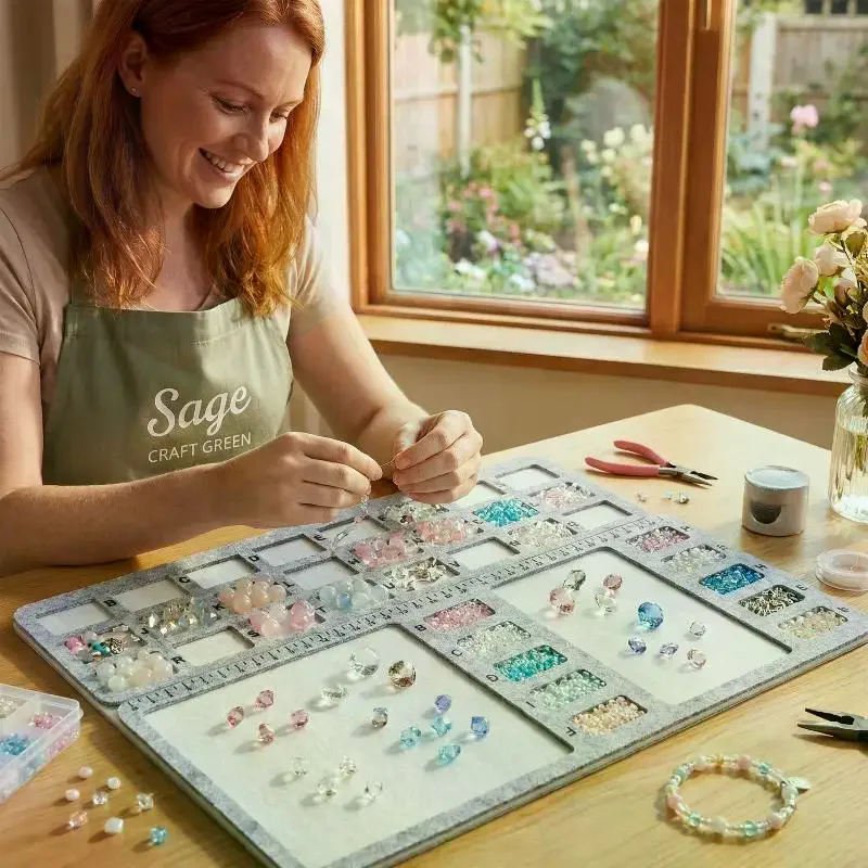 Felt Beading Mat Rectangle Felt Bead Design Boards With Centimeter Alphabetic Scale Beads Tray Bead Pads For Art Crafts