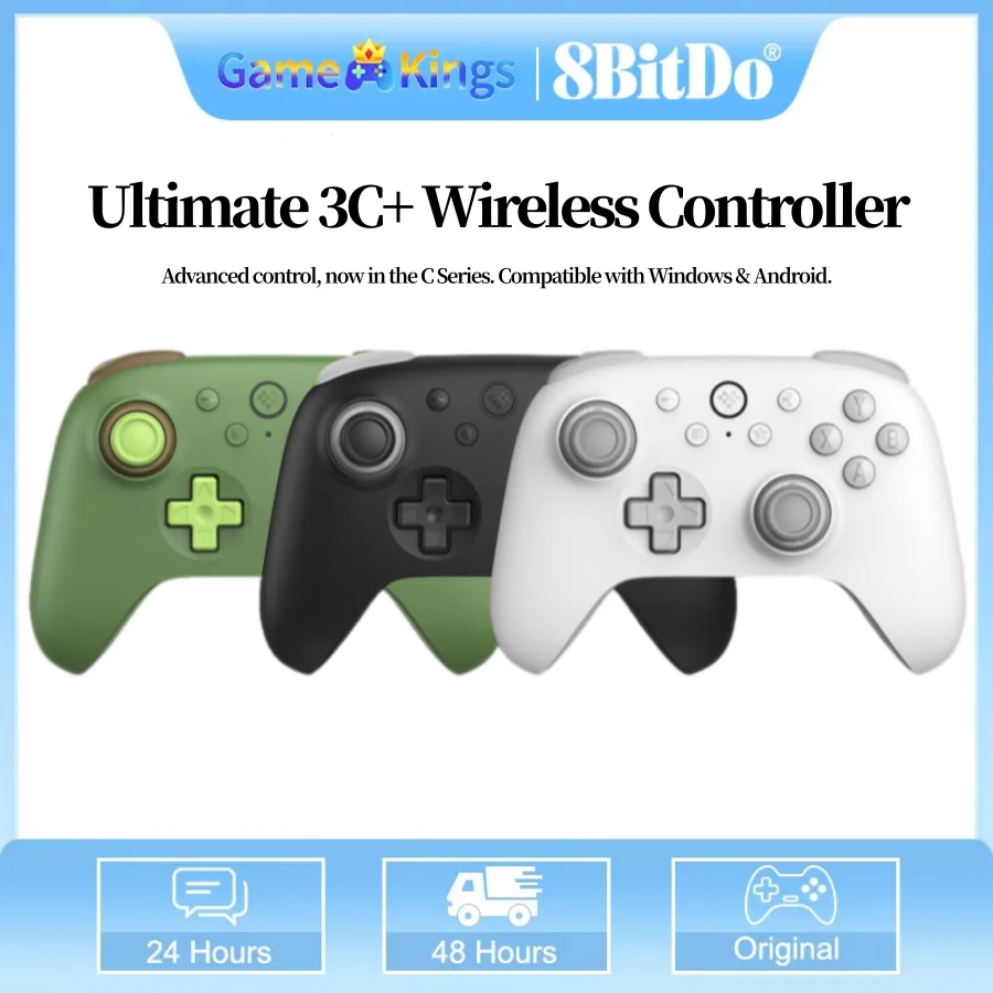 8BitDo Ultimate 3C+：AndroidおよびWindowsに対応したワイヤレスゲーミングコントローラー。デュアルフォースリング、TMRジョイスティック、ホール効果トリガーを搭載。PCゲームパッド。