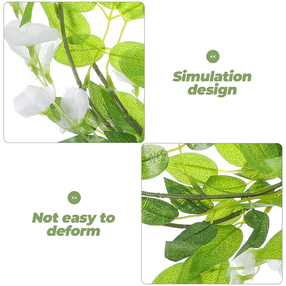 

2Pcs Artificial Wisteria Vine Garland Fake Flowers Green Leaves Hanging Flower Vine for Home Wedding Festival Wall Decor