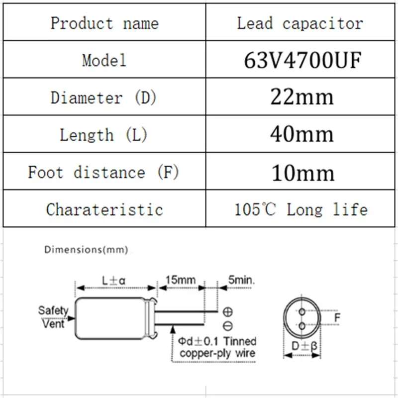 3 Buah 63V4700UF 22X40 Kapasitor Elektrolit Aluminium Frekuensi Tinggi ESR Rendah