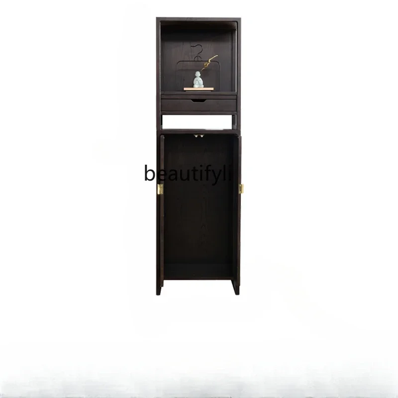 

Chinese solid wood Buddhist niche cabinet offering platform Modern God of Wealth vertical cabinet Household altar