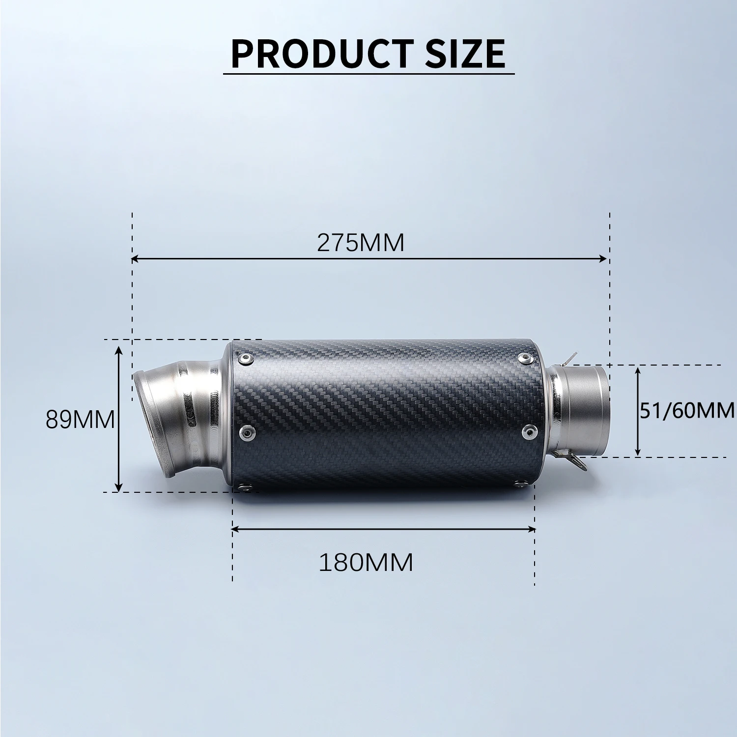 

Универсальный глушитель-наконечник для мотоциклов (тип Slip-on) с модификацией выхлопной системы, подходит для различных моделей.