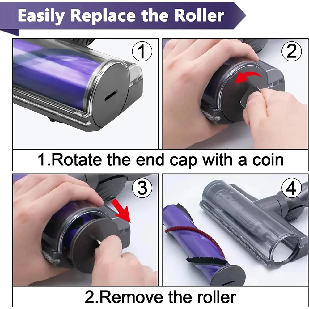 رأس فرشاة تنظيف المحرك المباشر لدايسون V7 V8 V10 V11 V15، أجزاء تنظيف رأس المحرك، قطع غيار فرشاة التنظيف التوربينية