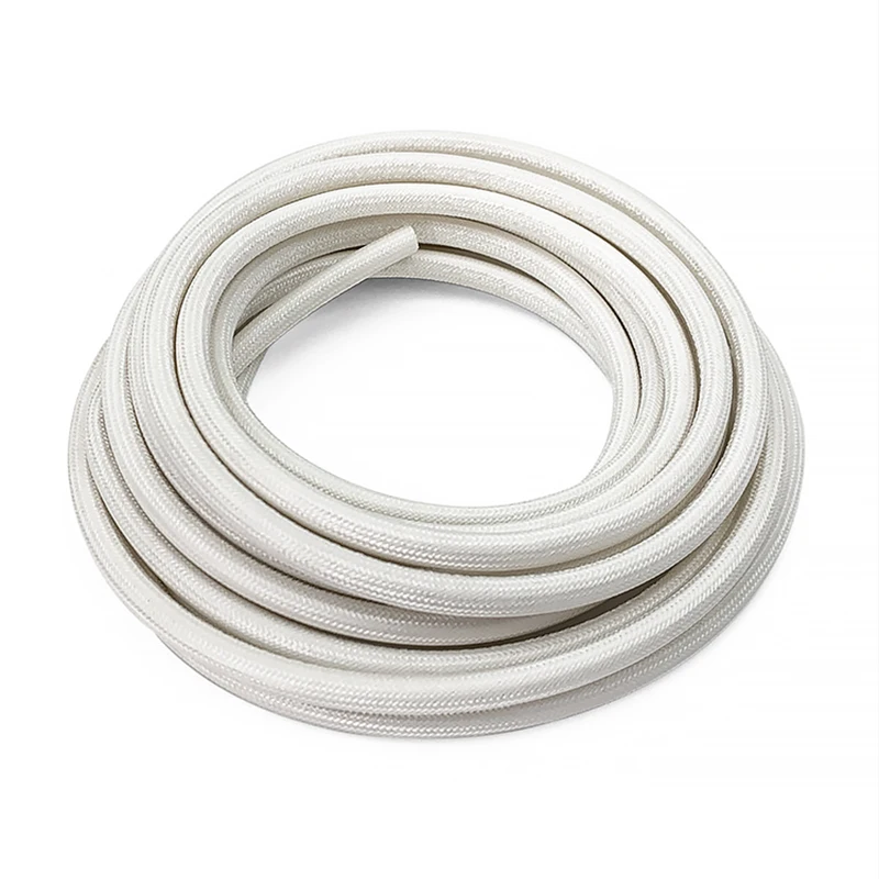 High Temp Resistant Oil-Proof Silicone Sleeve ID 2~12mm Internal Glass Fiber Braided Insulation Sheath for Wires