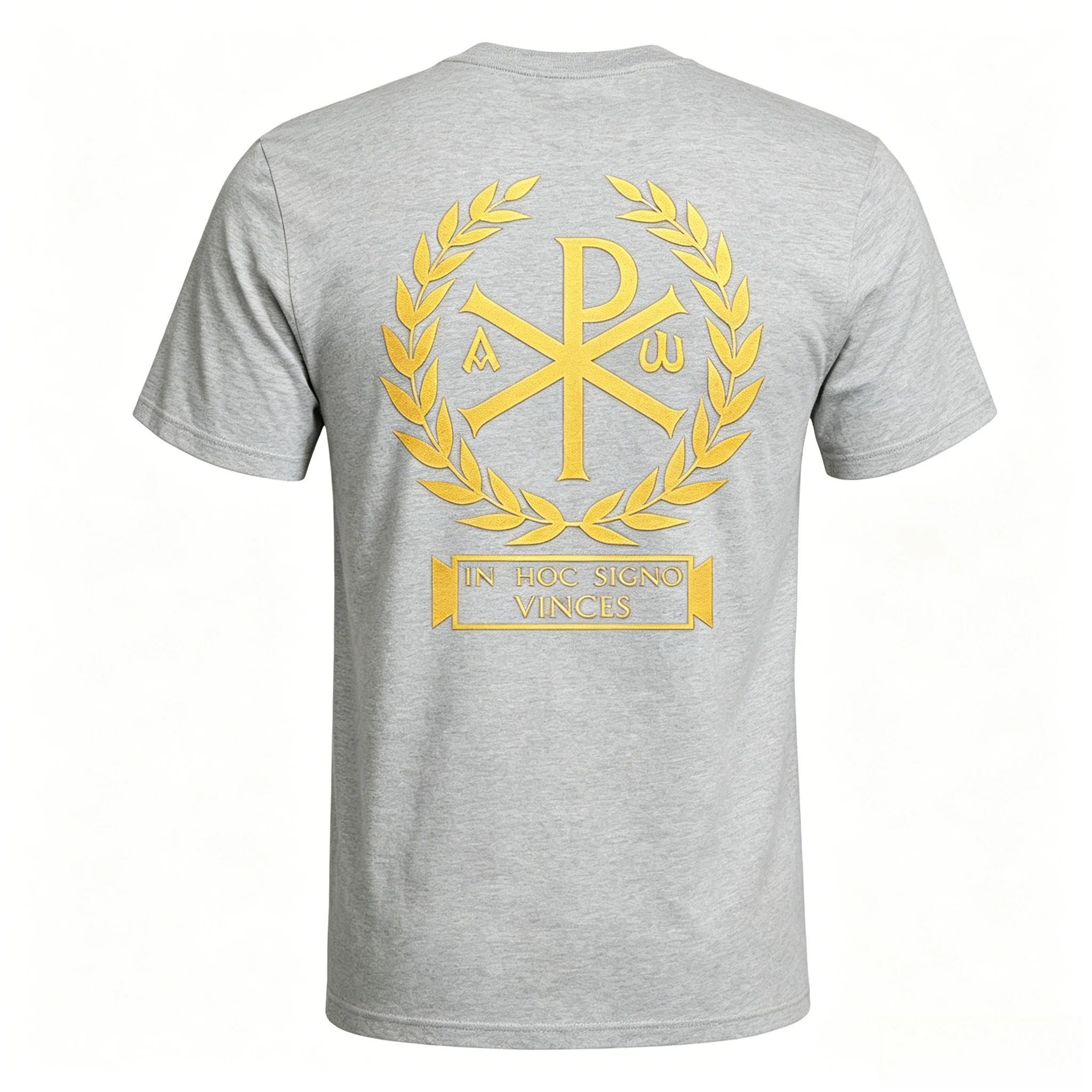Byzantinisches Reich Chi-Rho-Symbol Constantine Cross T-Shirt 100 % Baumwolle O-Ausschnitt Kurzarm Sommer Casual Herren T-Shirt Größe – Detail 9