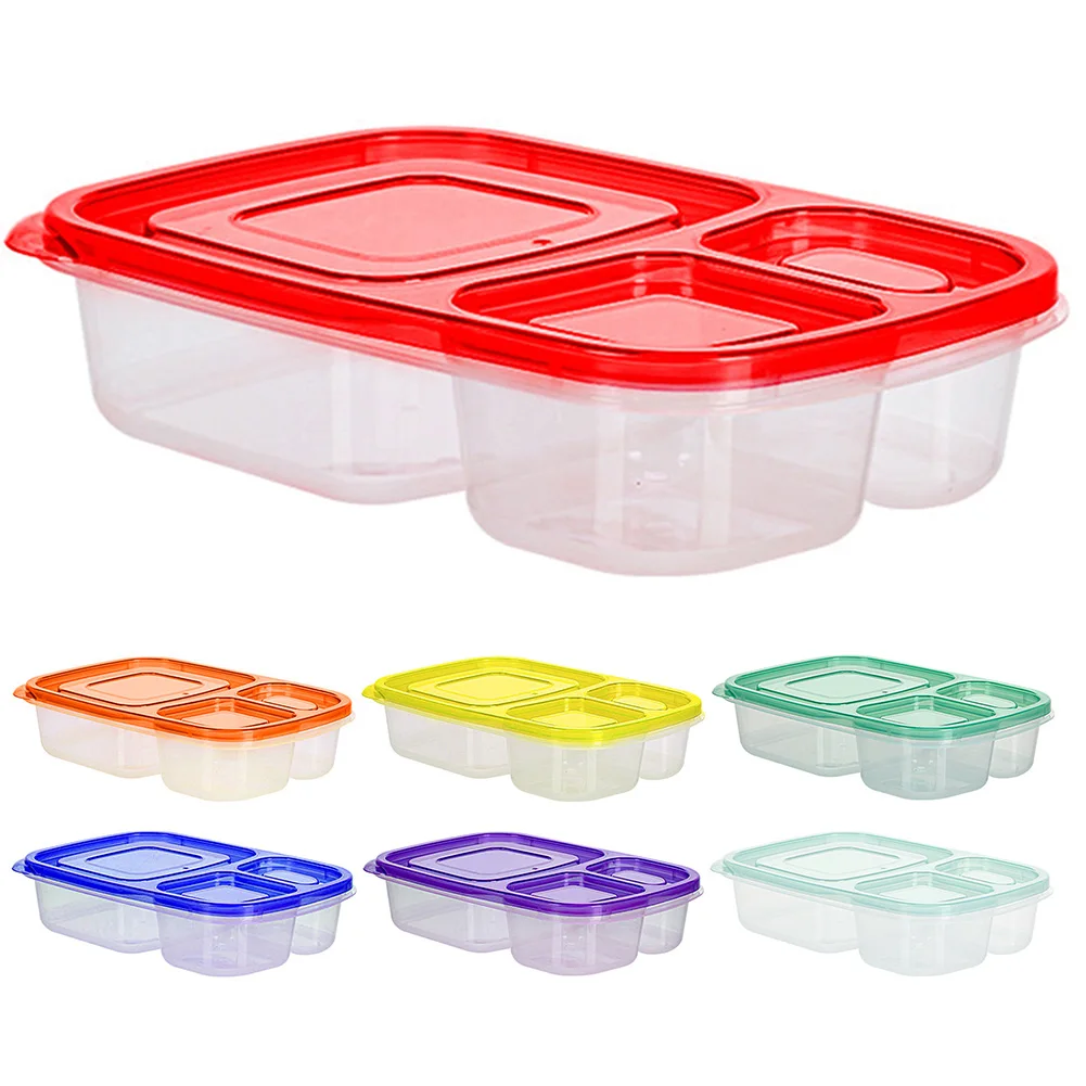 3 Fächer Reis/Nudeln Behälter wieder verwendbar pp Lebensmittel Vorrats behälter auslaufs icher mikrowellen geeignet für Reisen Camping