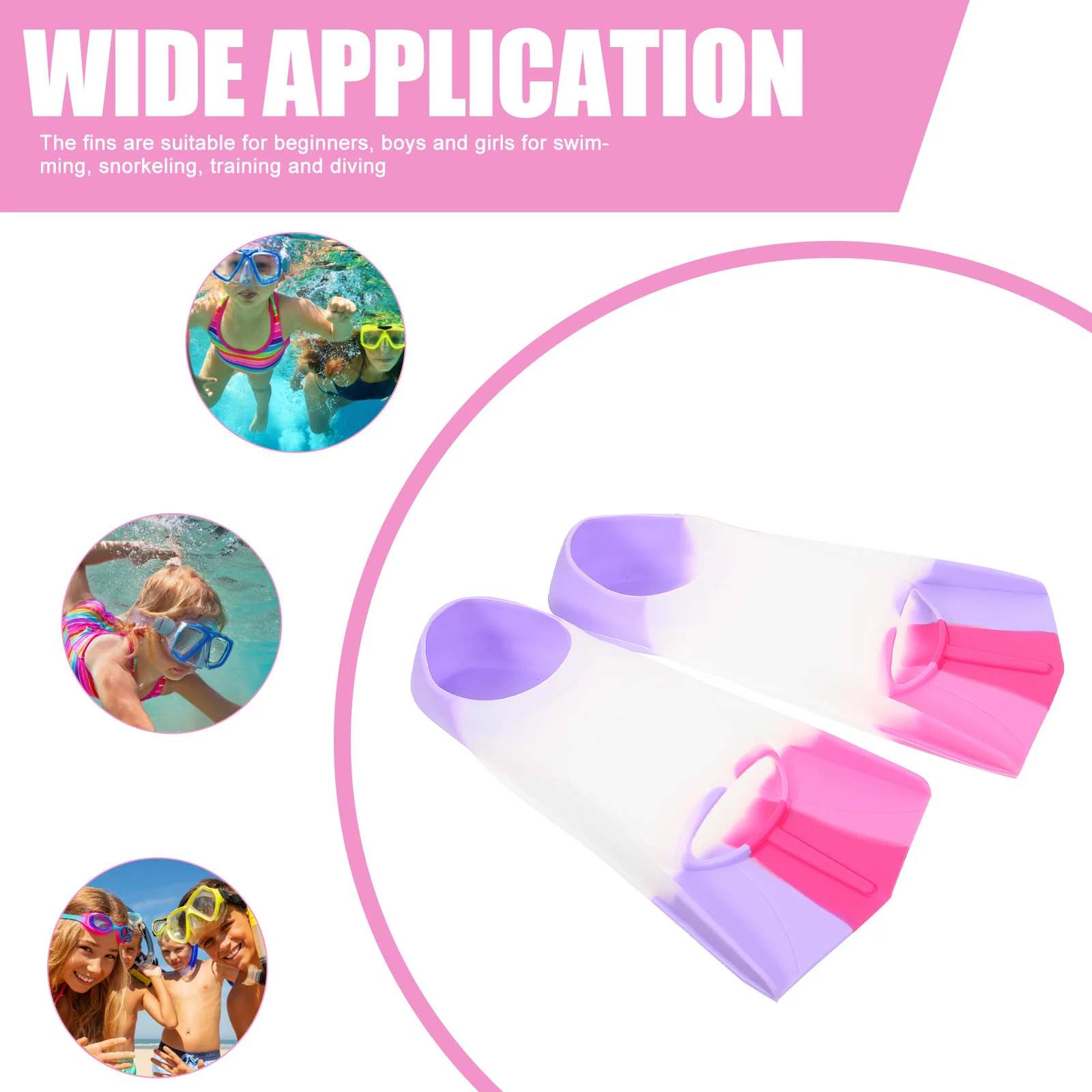 1 قطعة 1 زوج سيليكون كعب مفتوح الزعانف للغطس السباحة التدريب الغوص مروحة شكل زعانف شفرة قصيرة #1