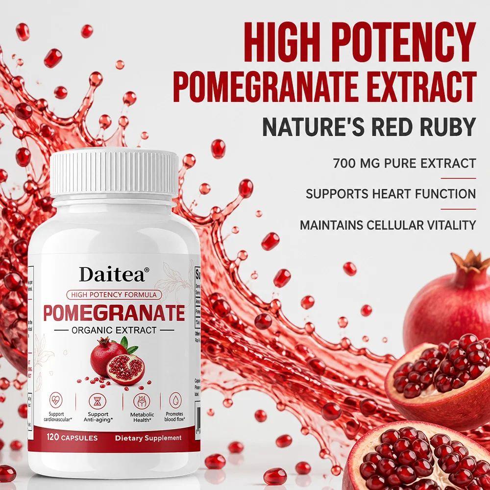 Pomegranate Extract 120 Vegetarian Capsules, Antioxidant Supplement for Heart Health and Joint Support, Promote Metabolism