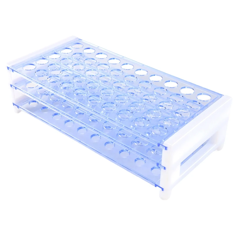 Plastic Test Tube Stand Bracket Rack for 12-13MM Test Tubes 50 Hole Positions
