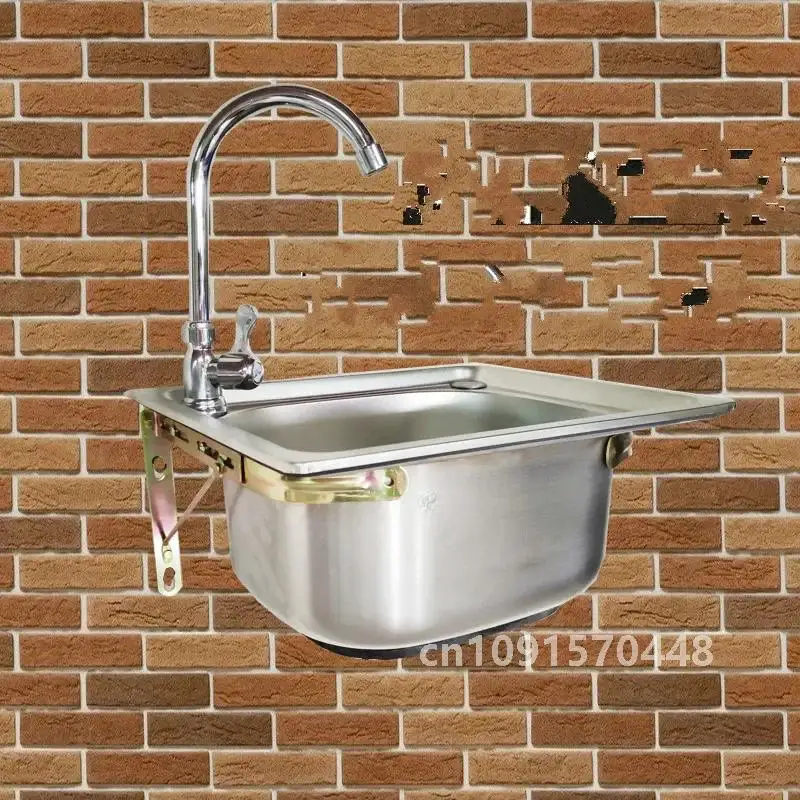 Kitchen Suqare Sink Stainless Steel Single Drain Pipe wash basin set