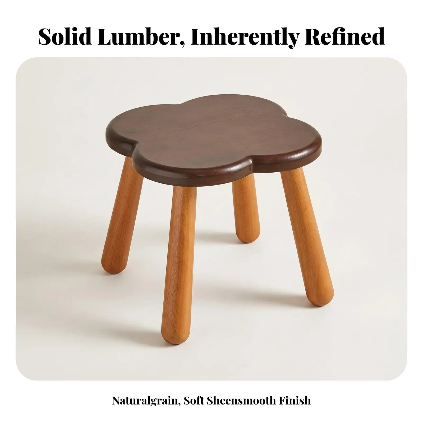 Handy Wooden Flower Seat Stool for Entryway Shoe Rack Low Stool for Sofa Side Kitchen Decor Compact Size