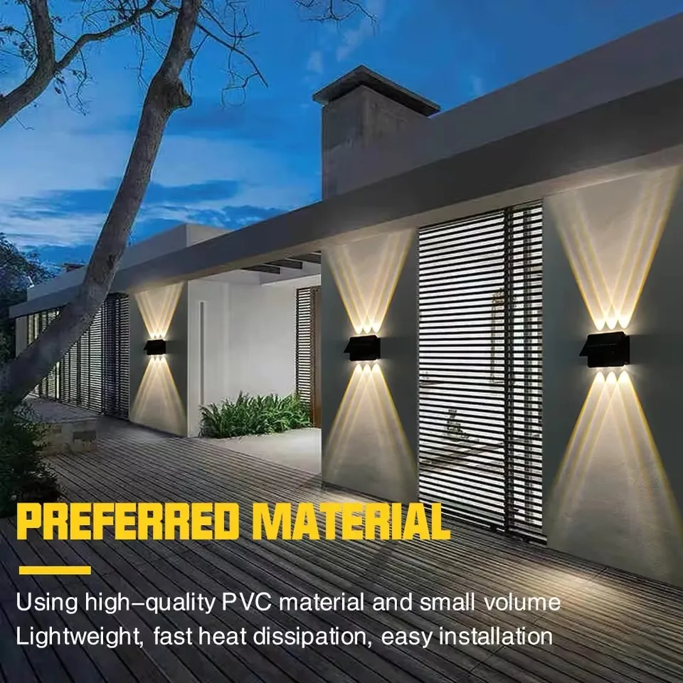 Outdoor Solar Wall Light IP65 Waterproof LED Solar Light Spotlight Warm Light for Backyard Yard Garage Garden Fench Decor Light