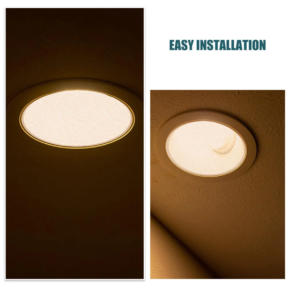 2Pcs LED Light Diffuser Cover for Recessed Ceiling Lamps Heat-Resistant Fabric Shade Safe Soft Lighting Nursery Bedroom Use