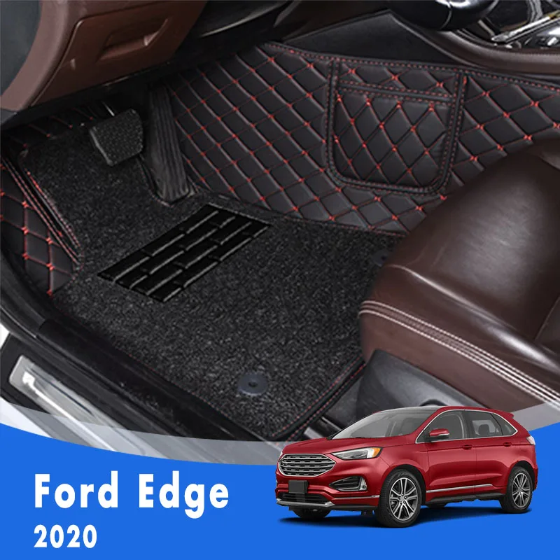 

Роскошные двухслойные коврики с проволочной петлей для Ford Edge 2020 (5 сидений), автомобильные коврики, коврики для интерьера автомобиля, аксессуары, подкладки для ног, Декор