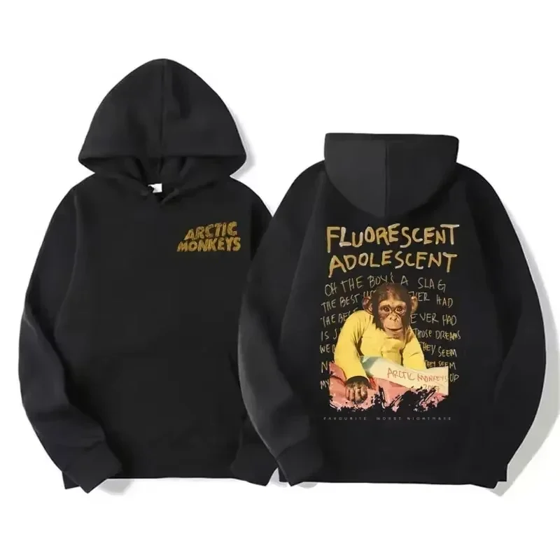 2026 Herren Retro Rock Arctic Monkeys Hoodie - Musikalbum-Muster-Druck Hip-Hop-Stil Übergroßer Vintage-Kapuzenpullover – Detail 22
