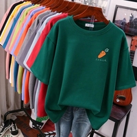 Plus Size 6XL 150KG Summer Women Cartoon Cotton Short Sleeve T-shirt O Neck Lady Tops Big Large Size Pullovers Woman Clothing