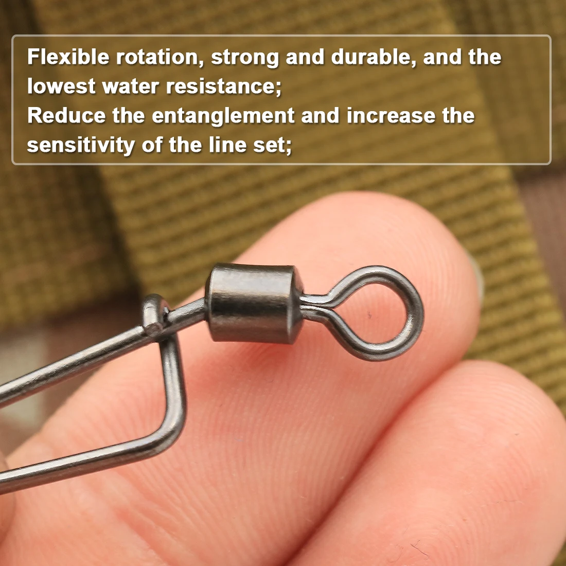 FishTrip 50Pcs Rolling Swivel Coastlock Snap Clips Fishing Connector Stainless Steel Carabiner Quick Change Snap Terminal Tackle