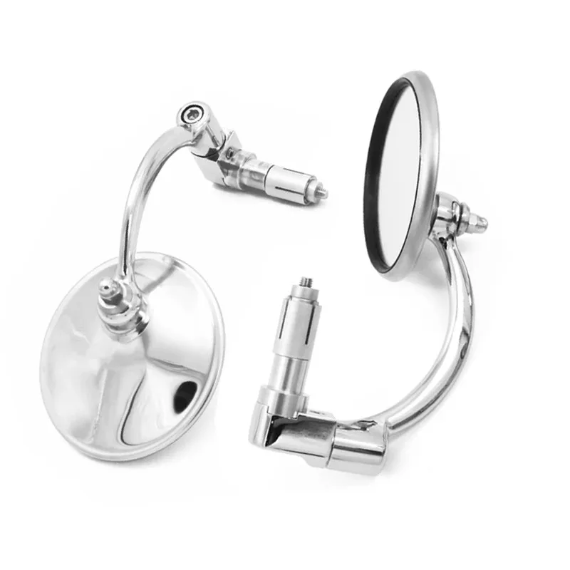 1pair cafe racer Motorcycle Rearview Mirrors /Stainless steel stem Vintage motorcycle Side Mirrors