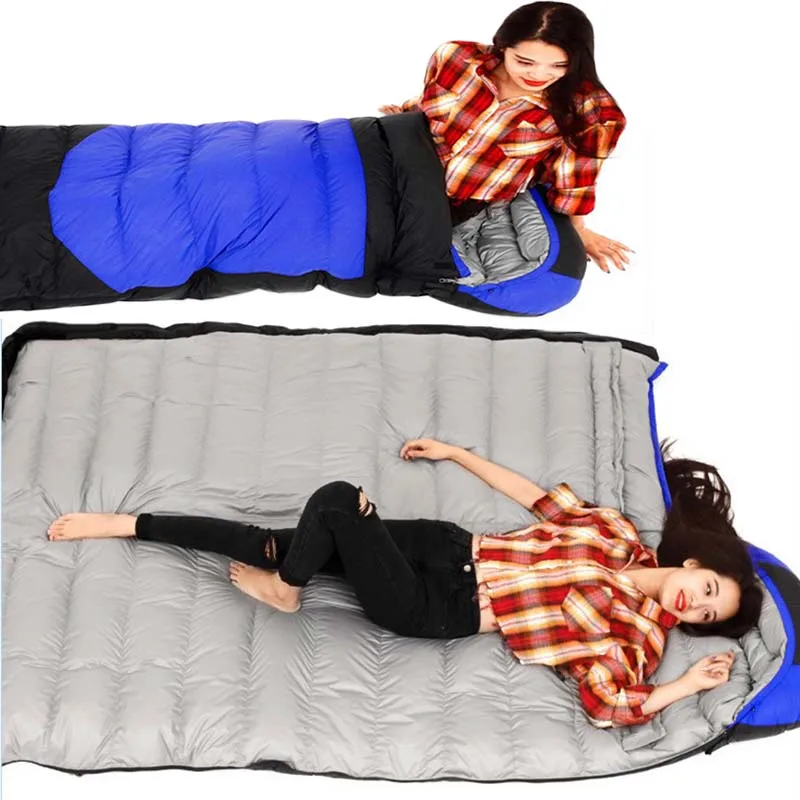 Backpacking Envelope Sleeping Bag Portable Waterproof Down Cotton Lightweight Camp Bedding for Outdoor Traveling Camping Hiking